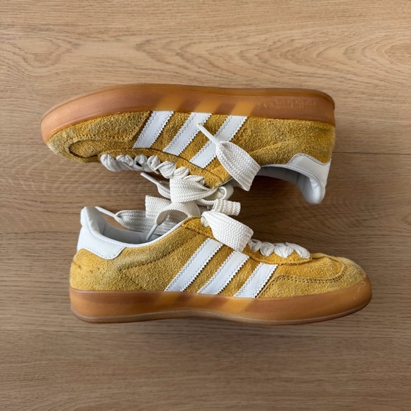 adidas Shoes - Adidas Gazelle Mustard and White Suede Sneakers